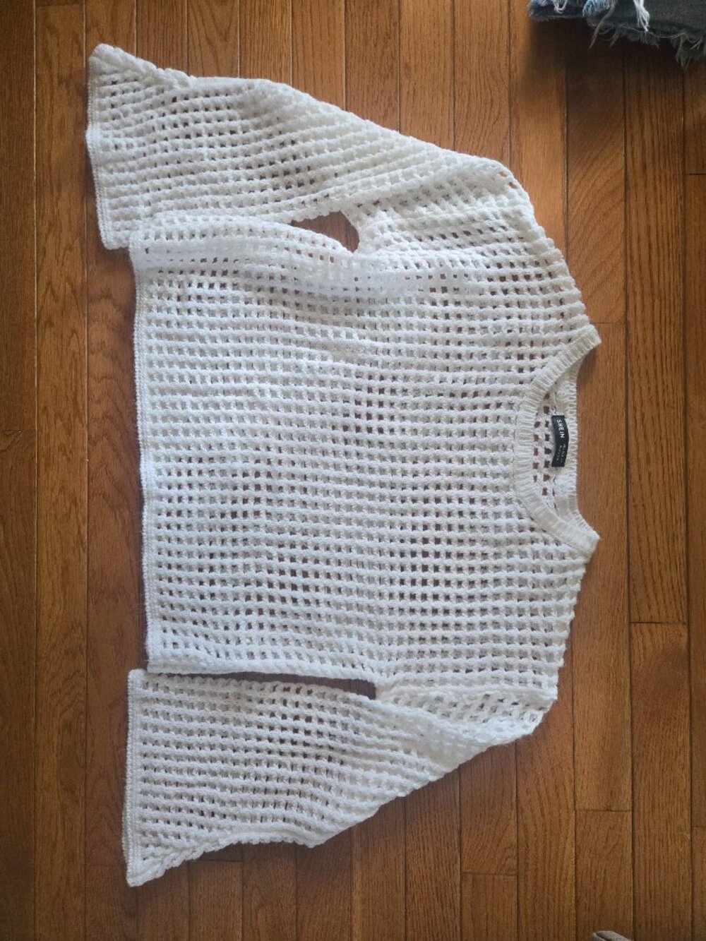 White cover up sweater